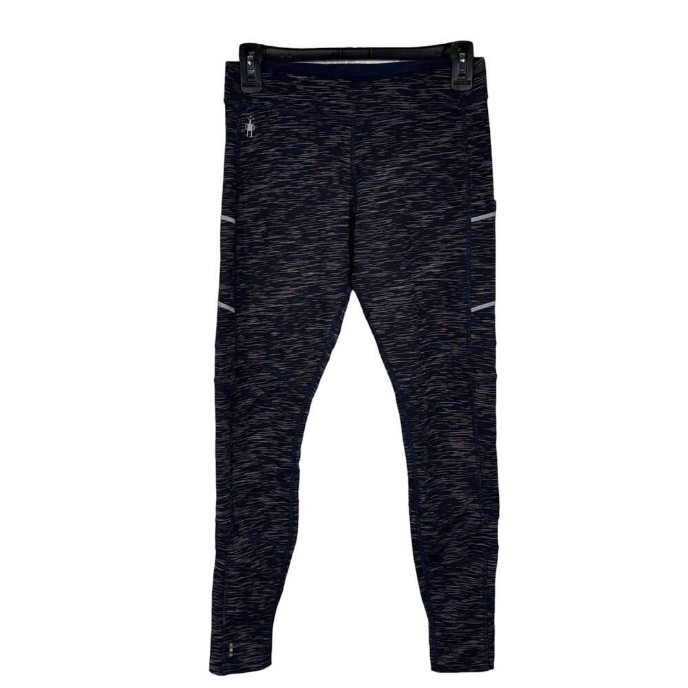 Smartwool Small PhD Printed Leggings Reflective Merino Wool Blend Mid-Rise Multi